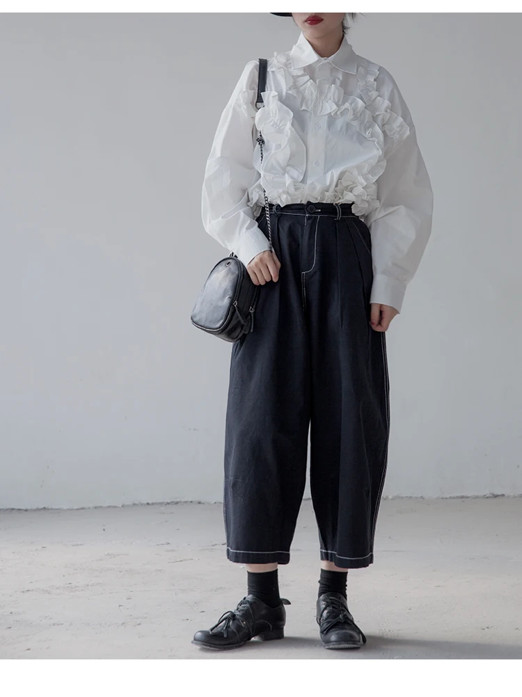 SuperAen New Autumn and Winter Women Jeans Wild Casual Fashion Ladies Jeans Solid Color Wide Leg Pants Ladies Jeans