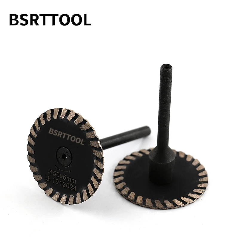 BSRTTOOL Mini Removable 6mm Shank With Diamond Turbo Saw Blade Diamond Caving Blade For Granite Marble Stone Engraving