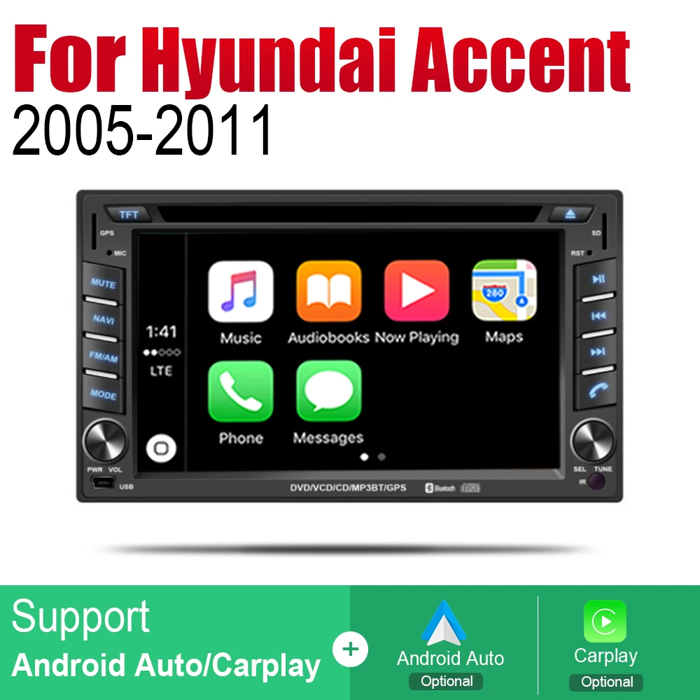 Android 2 Din Авто Радио DVD для hyundai Accent 2005 2006 2007 2008 2009 2010 2011 Автомобильный мультимедийный плеер gps навигации Системы