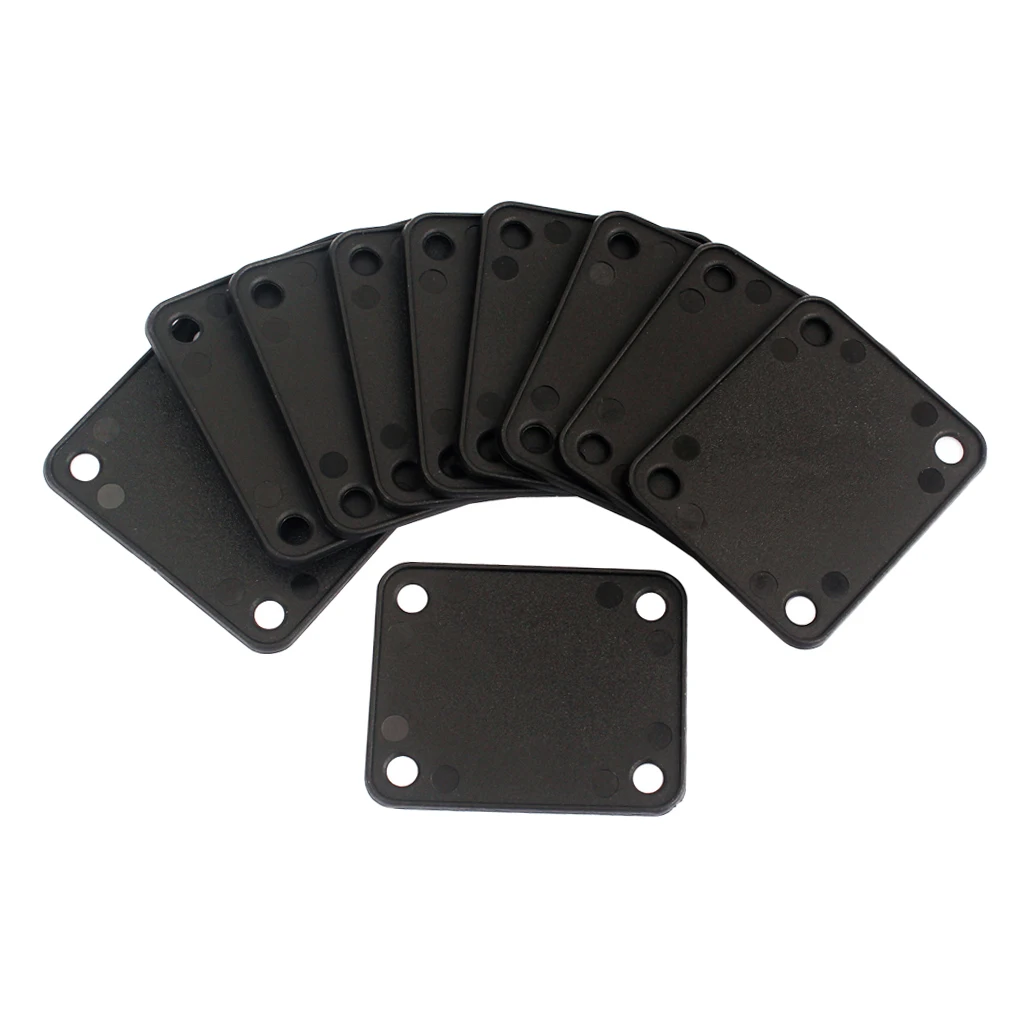 Pack of 10 Black Guitar Bass Plastic Neck Plate Gasket Cushion Shim Pad Guitar Protective Parts