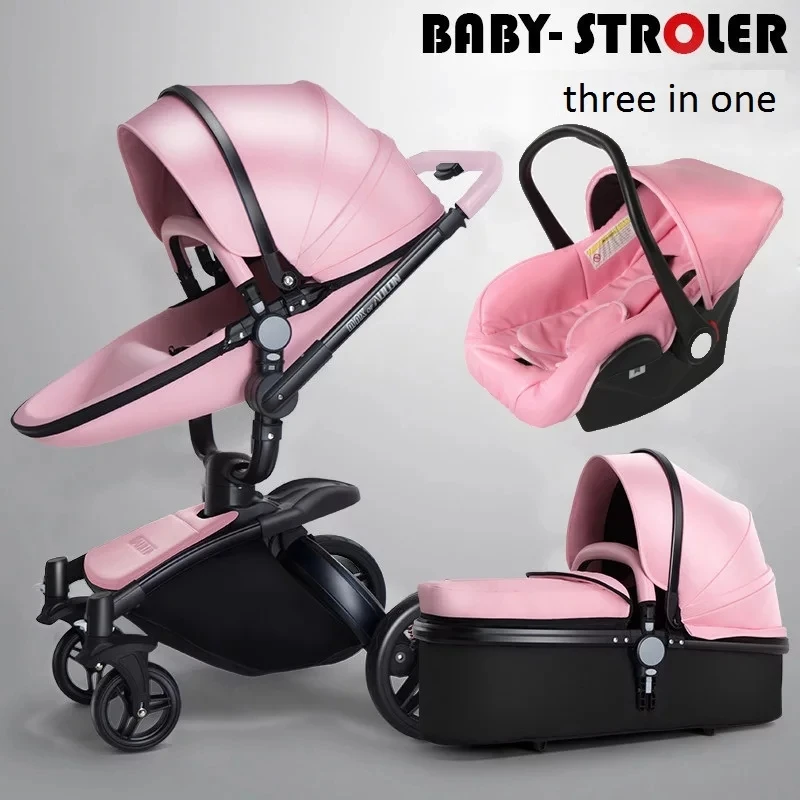Luxe Kinderwagen 3 In 1 Aulon Kinderwagen Pu Leer Kan Zitten En Liggen Vier  Seizoenen Winter Kinderwagens - AliExpress Mother \u0026 Kids