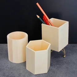 Portalápices hecho a mano para niños, accesorios de material creativo de madera de embryo blanco, regalo educativo para padres e hijos