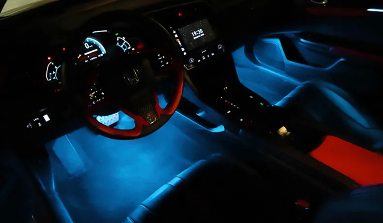 Новые роскошные запчасти автомобиля авто светодиодные лампы RGB Цвета 12V светодиодный декоративный пол светильник для Honda Civic аксессуары для интерьера