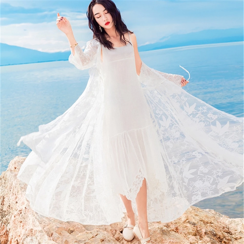 Кружевное платье, осенне-зимнее корейское платье, Новое поступление,, Вышитое клен, свободная талия+ кружевной ремень