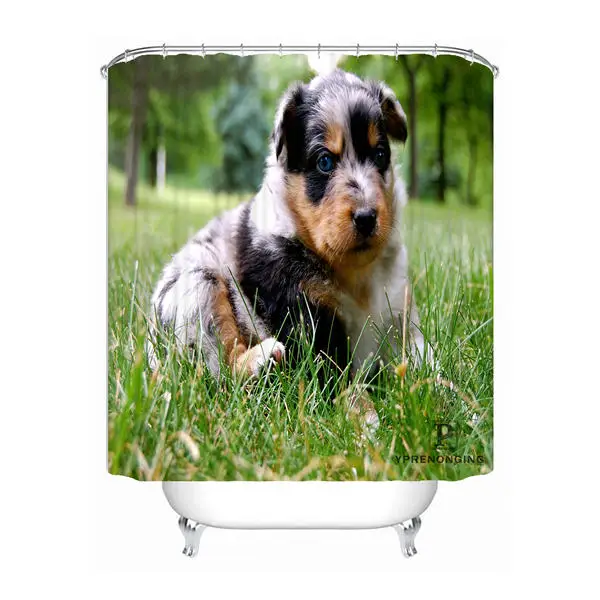 Shower Curtain Пользовательские немецкая овчарка Собака водонепроницаемый Душ занавес для ванной комнаты s крючки полиэстер ткань разные размеры#180421-Sina-08 - Цвет: Shower Curtain