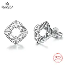 Eudora, 925 пробы, серебряные серьги-гвоздики с узлом в виде кельтики, серьги с ирландским узлом, модные ювелирные изделия для женщин и мужчин, Прямая поставка, CYE102