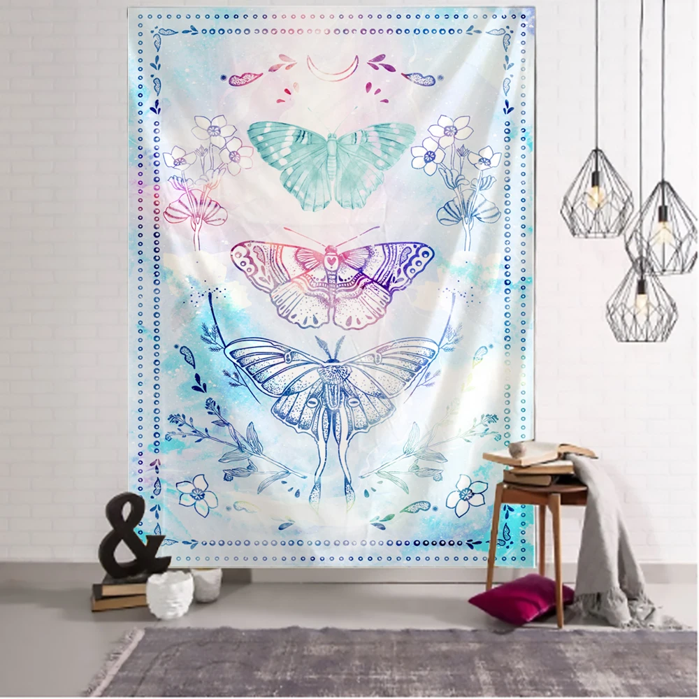 Psychedelic Butterfly Tarot Tapestry Wall Hanging Witchcraft Bohemian Hippie Tapiz Dormitory Home Decor