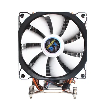 

LANSHUO CPU Silent Dual Fan 4 Heat Pipe 4 Wire Intelligent Temperature Control CPU Cooler Fan for Intel 775/1150/1155/1156/1366/
