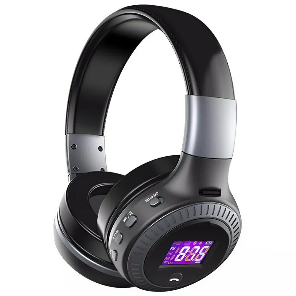 B19 Bluetooth наушники беспроводные гарнитуры над ухом fm-радио микро SD карта MP3 Воспроизведение с микрофоном Bluetooth стереосистема гарнитура - Цвет: Grey