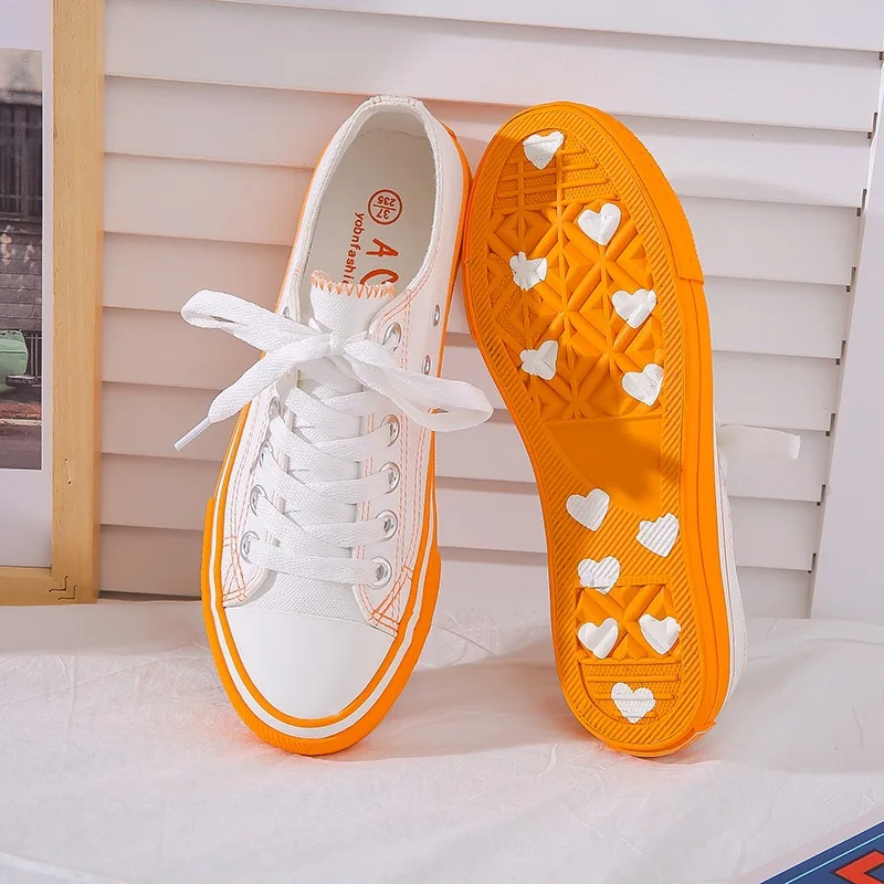 

2019 New Spring Autumn New Style Women Vulcanized Solid Shoes Sneakers Ladies Lace-up Casual Shoes Breathable Canvas Shoes