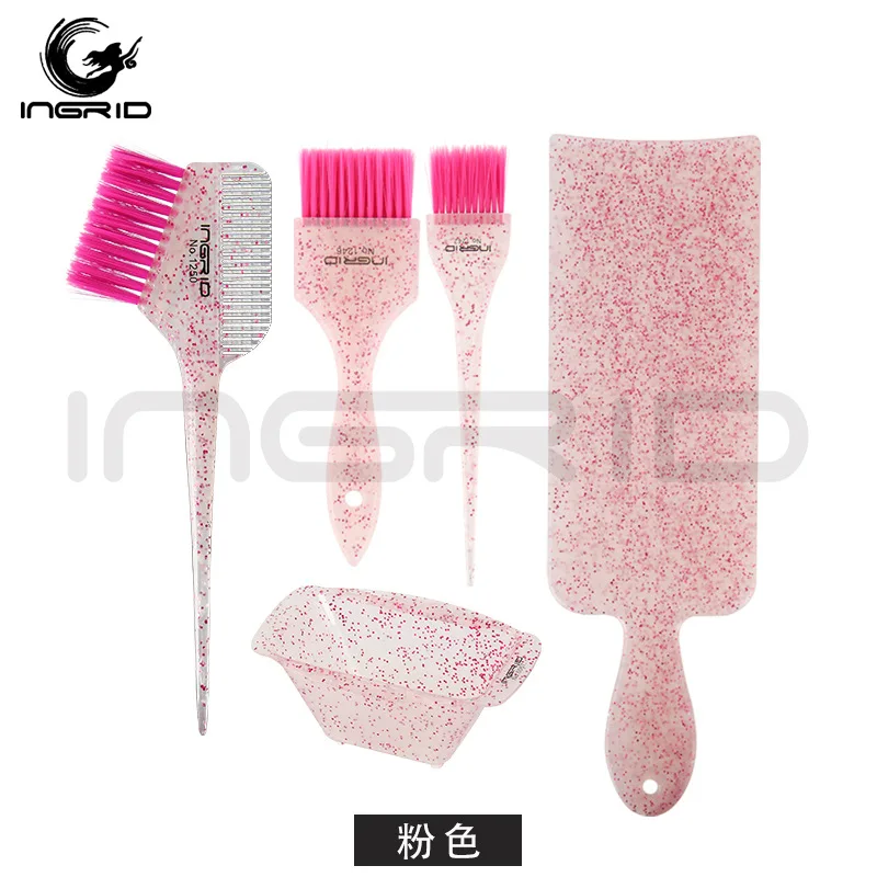 

5pcs/set Hair Coloring Board and Brush Hair Tint Dyeing Highlighting Board Hairdressing Professional Pick Color Balayage Tool