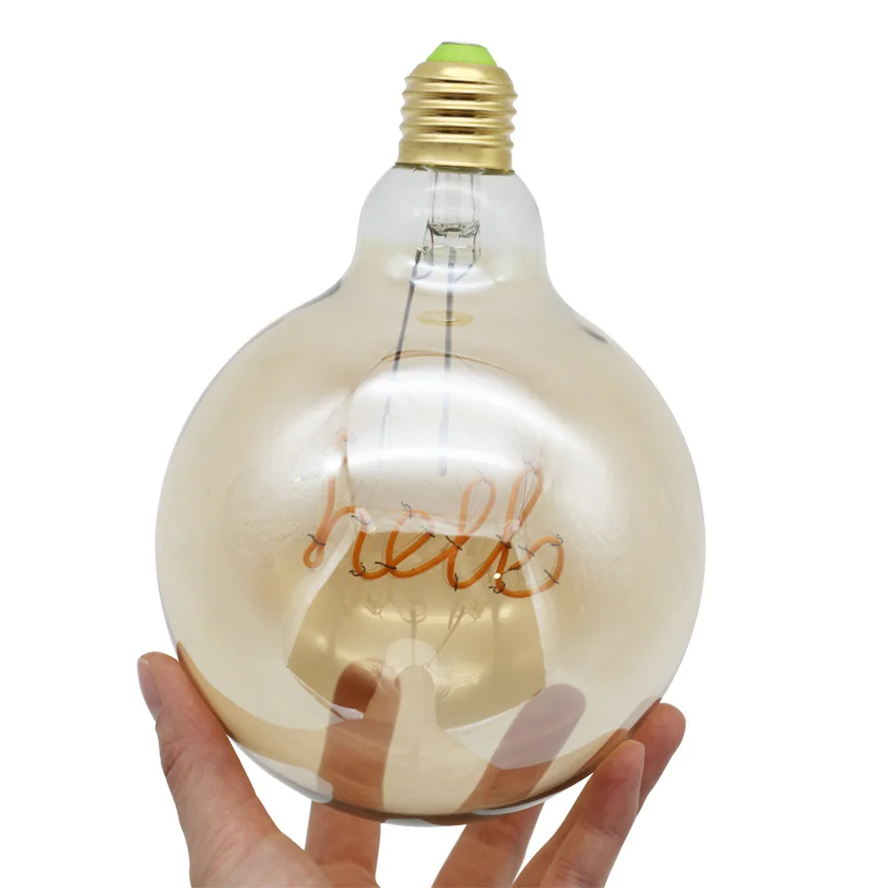 G125 Edison Bulb Hello LED Flexible Filament Energy-saving Lamps Soft Filament Vintage Decorative Lights