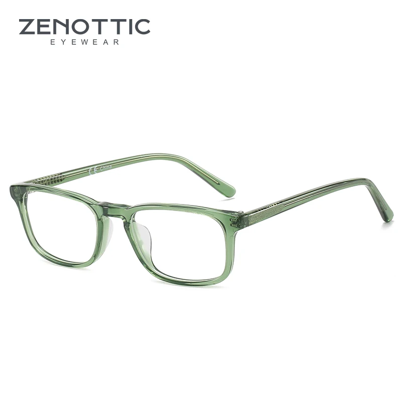 ZENOTTIC 2023 Men Acetate Glasses Frame with Transparent Lens