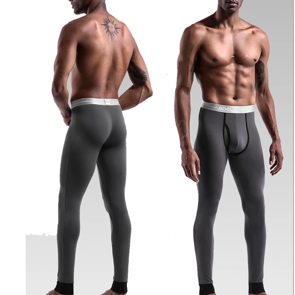 

Men's Long Johns Sexy U Convex Penis Pouch Leggings Tight Underwear Men Home Sheer Lounge Pants Gay Sleepwear Thermal Underpants