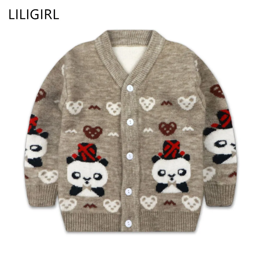 

LILIGIRL Baby Girls Boys Sweaters Autumn Child Long Sleeve Cartoon Print Cardigan Warm Sweater Kids Leisure Soft Jacket Coat