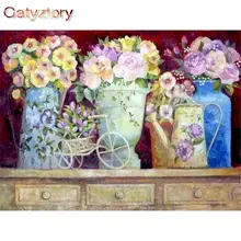 

GATYZTORY 60x75cm Frame DIY Painting By Numbers Flowers Canvas Drawing Figure Oil Painting HandPainted Home Decor Gift