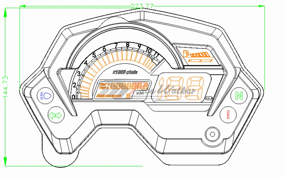 Мотоцикл Тахометр FZ16 Спидометр ABS панель ЖК дисплей со светящимся чехол для Yamaha fz16