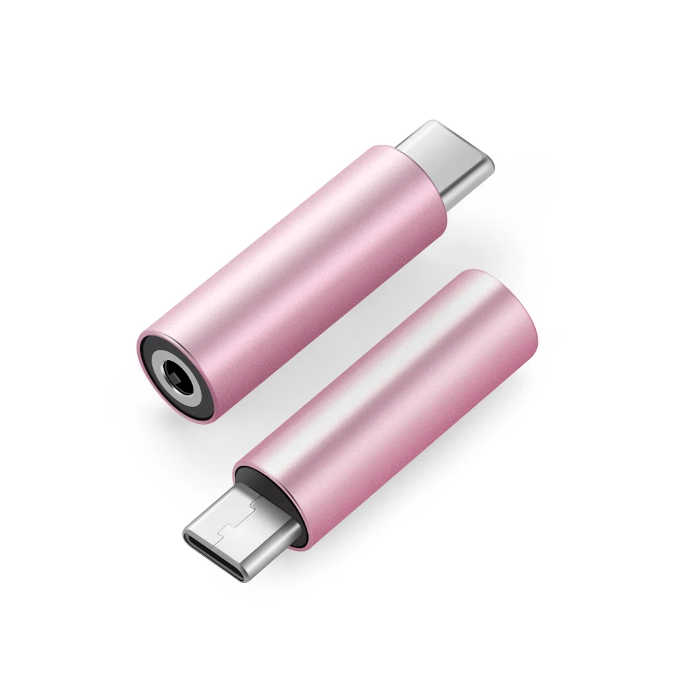 Новое поступление USB-C наушников аудио адаптер конвертер Металл тип-c до 3,5 мм, AUX, разъем наушники гарнитура преобразования - Цвет: pink