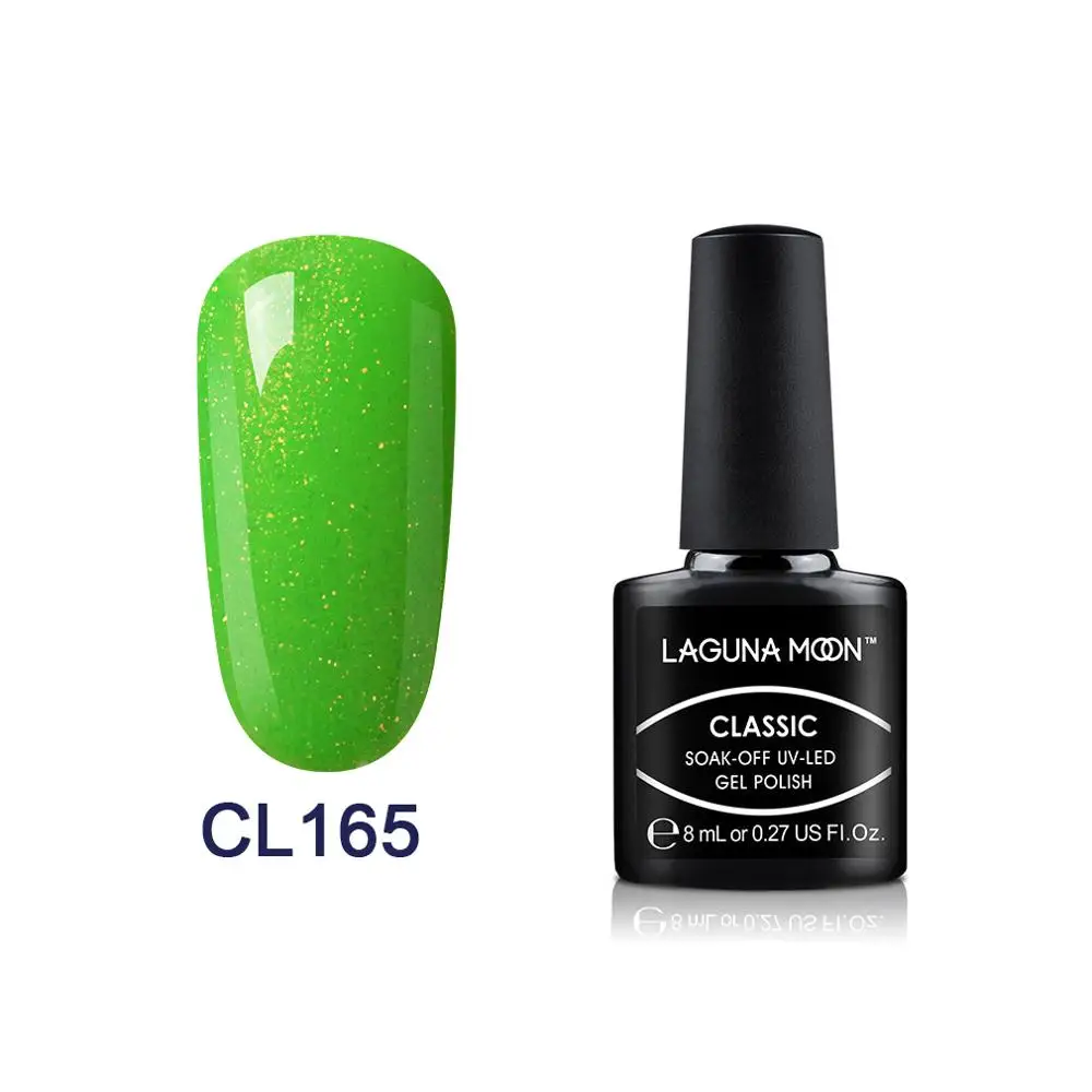 Lagundoon 8 мл зеленый Цветной Гель-лак для ногтей окрашивание Замачивание Полупостоянный гель УФ-и светодиодный эмалированный лак гель лак - Цвет: 165