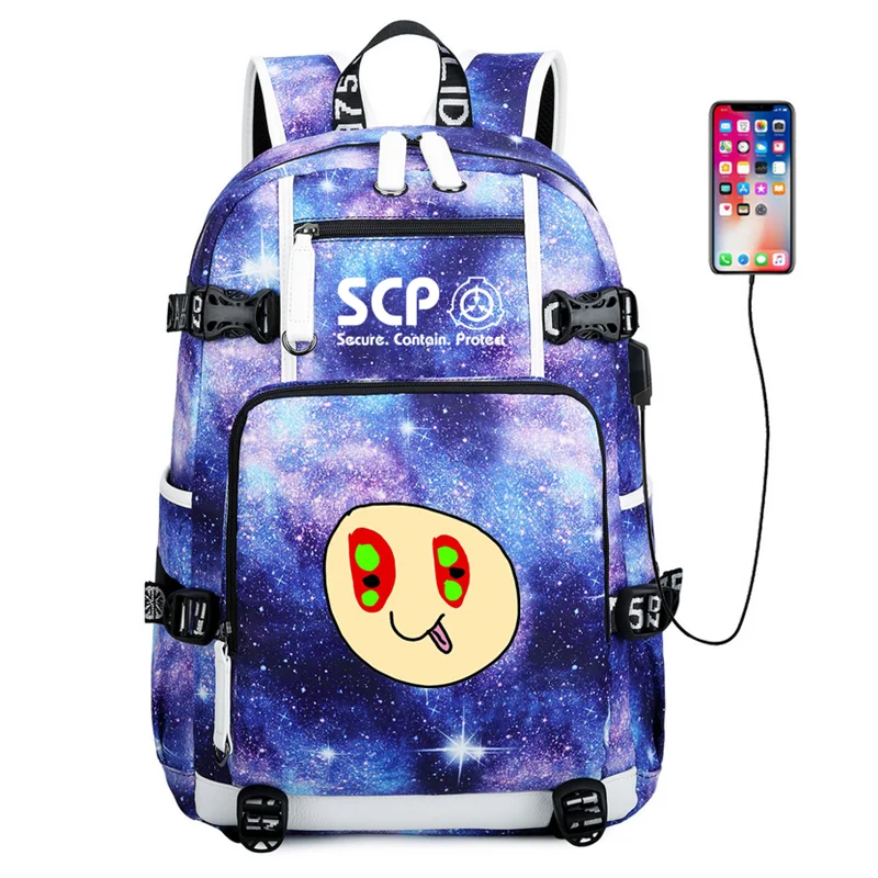 14 SCP специальные процедуры удержания основы Рюкзак Школьная Сумка Usb Зарядка музыка ноутбук дорожная сумка - Цвет: 14