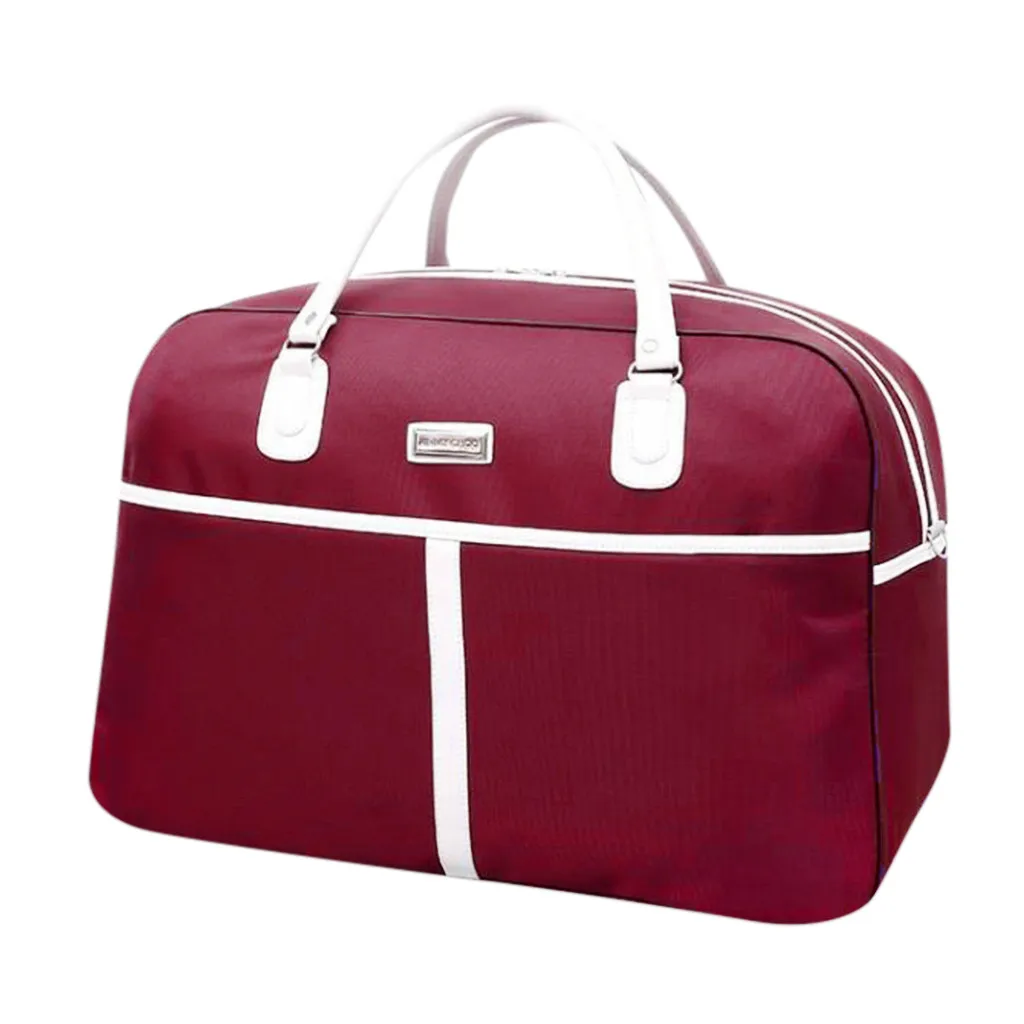 MAIOUMY, женская сумка для путешествий на ночь, выходные, женская сумка в полоску, большая дорожная сумка, светильник для багажа, мужские складные сумки для путешествий, корейский стиль - Цвет: WEM