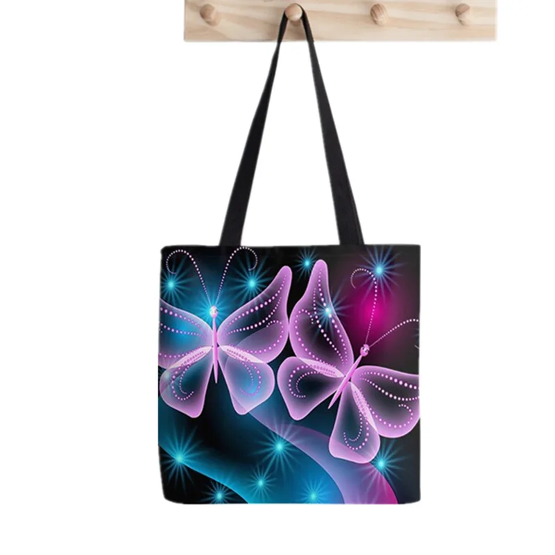 Shopper Pride Rainbow Abstract Tote Bag Print Tote Bag women Harajuku shopper handbag girl Shoulder shopping bag Lady Canvas Bag