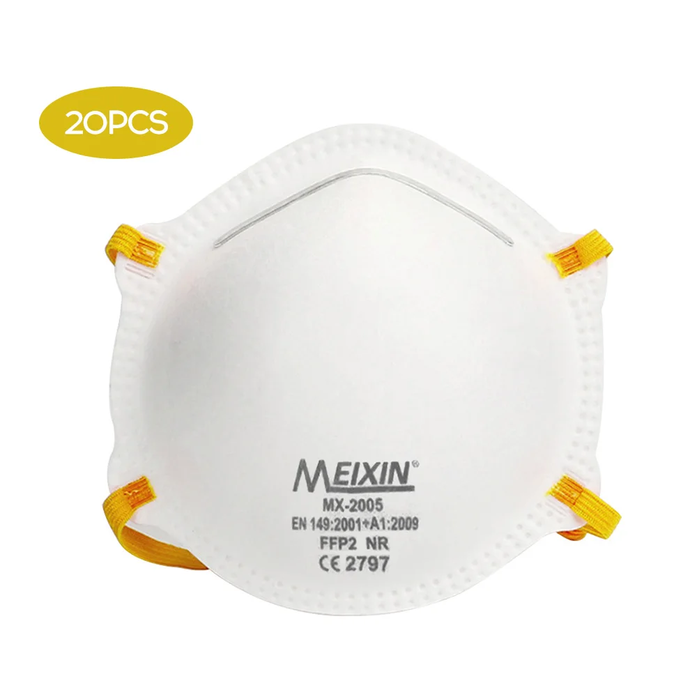 

20PCS FFP2 Mask Protective Masks Cup Type 3-layer Face Mask 94% Filtration Respirator Non-woven Mask Safety Masks vs N95 Masks