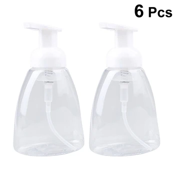 

6 PCS Liquid Hand Soap Pump-Bottles Dispensers 300ml PET Foaming Soap Dispensers Pump-Bottles for Liquid Soap Dispensers