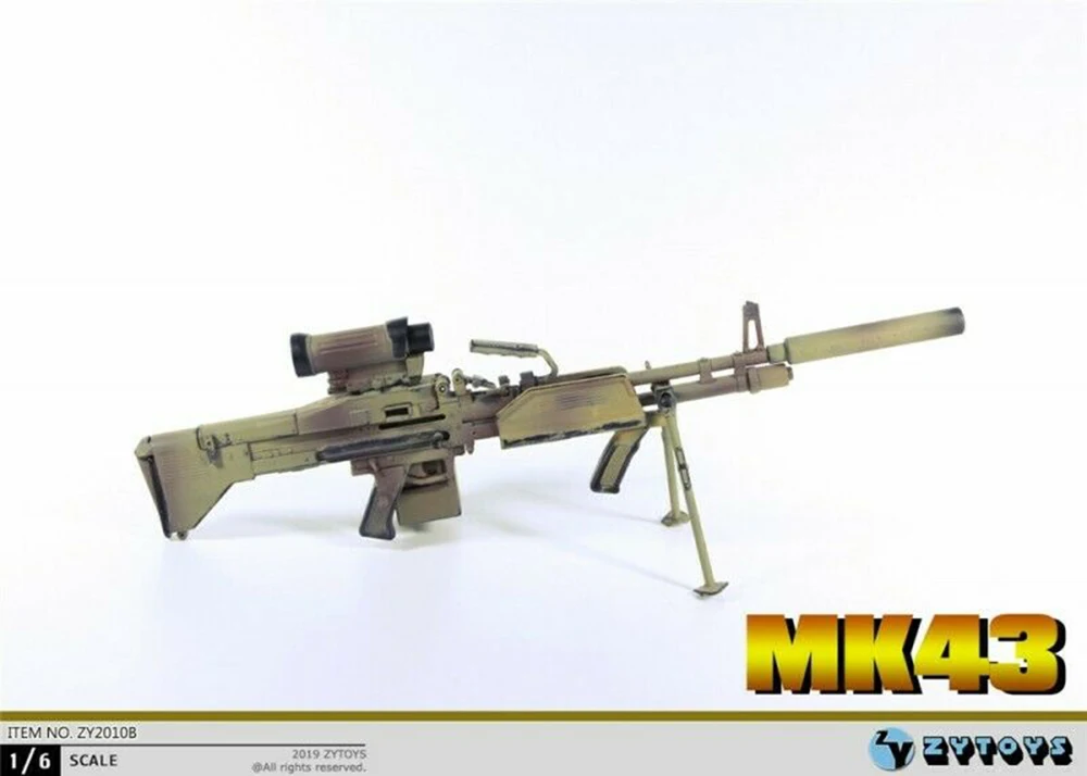 1:6 масштаб пулеметное оружие Модель ZY Toys ZY2010 MK43 для 12 дюймов солдатская стойка для оружия Weanpon игрушки для 12 ''фигурка