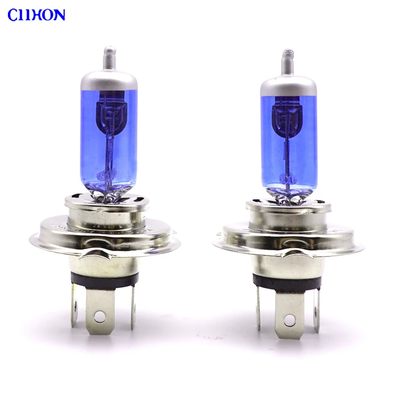 Ciihon 2x белый 5500K Янтарный 3000K Галогенные лампы H4 100W кварцевые стеклянные