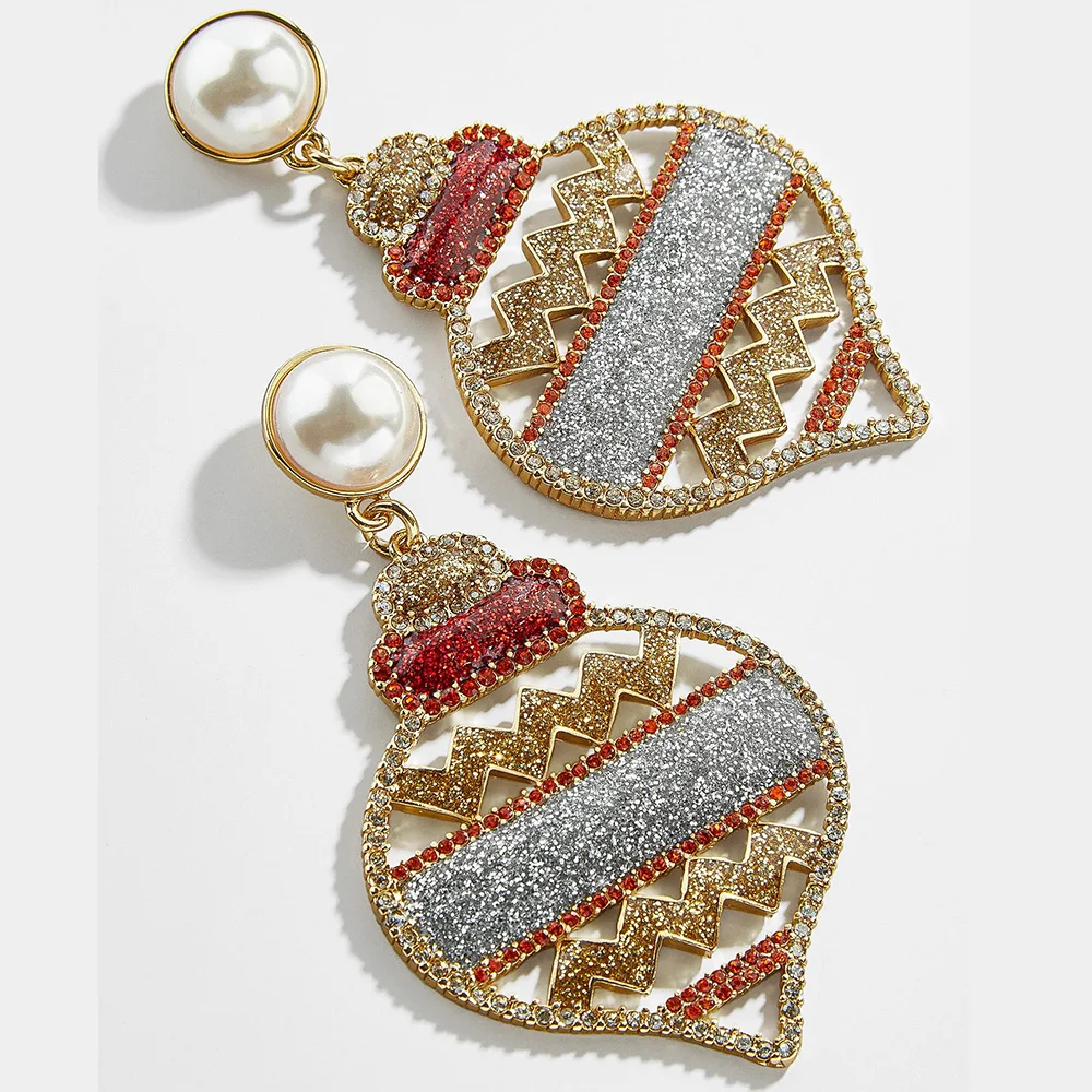 Miwens Bauble Bar, уникальные висячие серьги с бусинами, рудолф, женские серьги ручной работы, украшенные бисером, снеговик, массивные серьги, ювелирные изделия - Окраска металла: 15