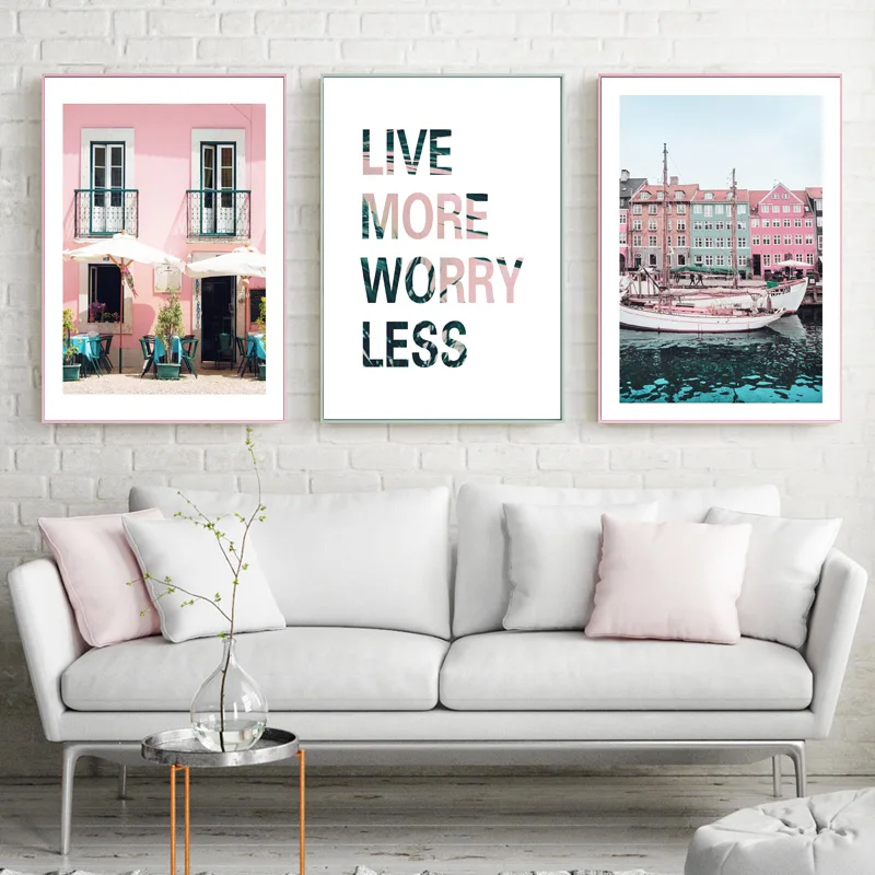 

Industrial Decor Posters And Prints Colorful Building Wall Art Poster Nordic Print Cuadros Decoracion Hogar Moderno Unframed