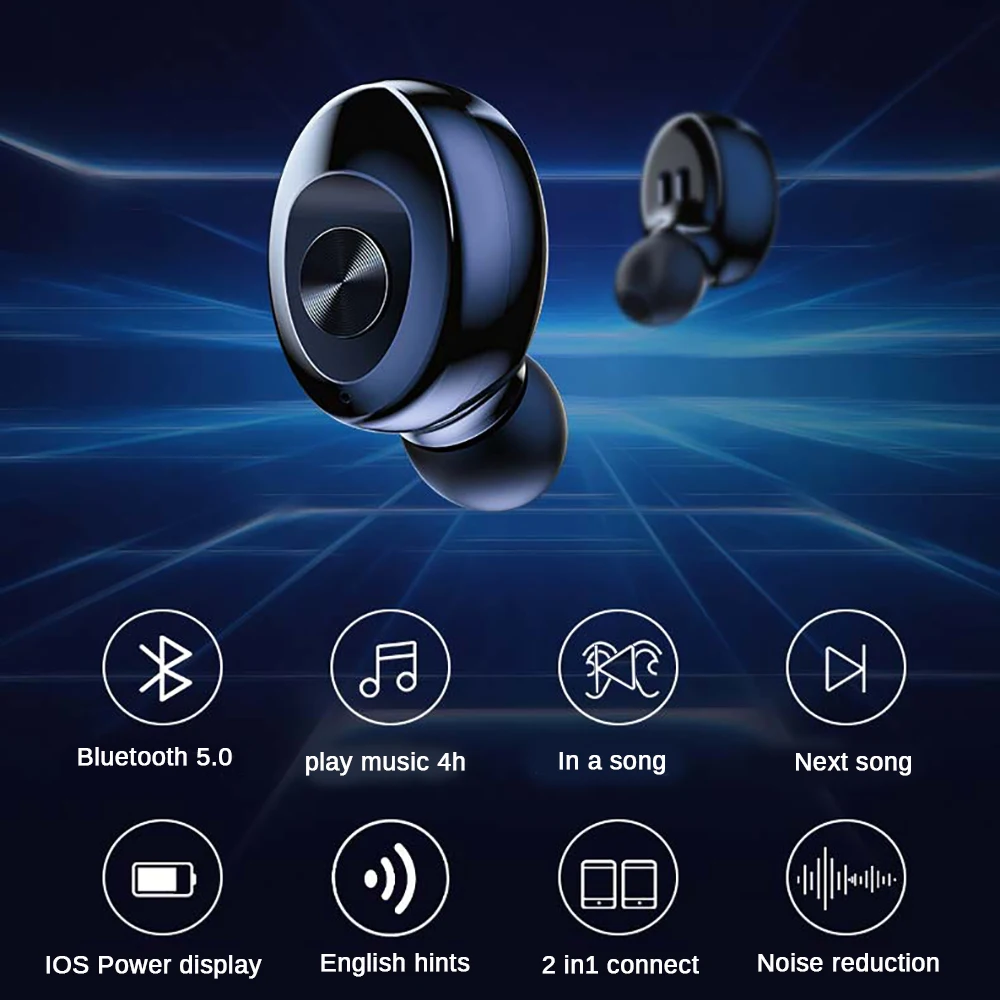 XG12 TWS Bluetooth 5 0 Earphone Stereo Wireless Earbus HIFI Sound Sport Earphones Handsfree Gaming Headset with Mic for Phone