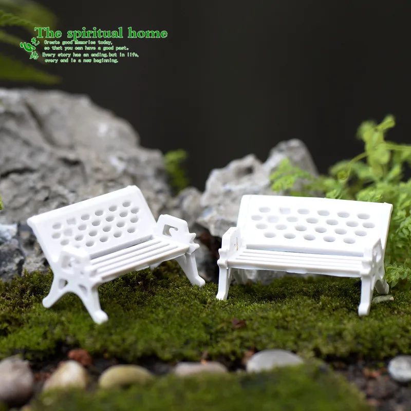 2 шт. белый стул миниатюры для кукольного домика Прекрасный милый Сказочный Садовый Гном мох Декор террариума ремесла бонсай DIY 3 размера