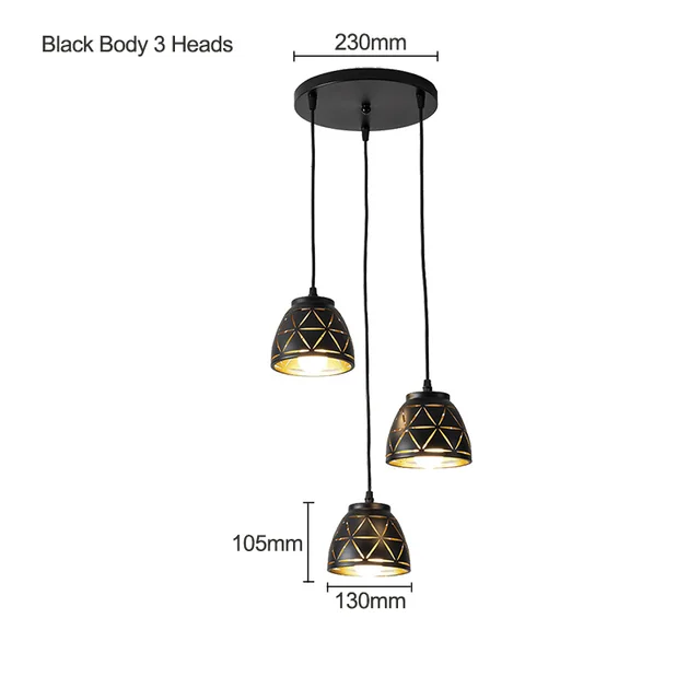 Three Four Heads Led Pendant Light With 