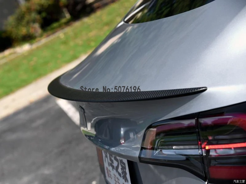 For Tesla for Model 3 Rear Spoiler Wing Carbon Fiber ABS Car Trunk Boot Lip Spoiler Exterior Parts