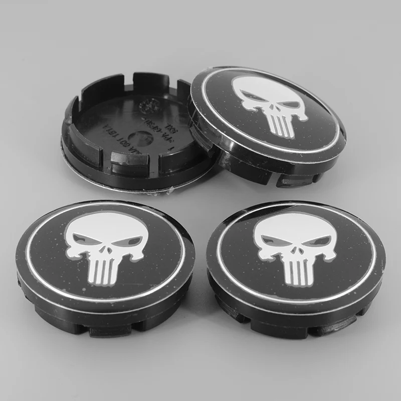 

4pcs 56MM Cool 3D Skull Car Wheels Tires Wheel Center Caps Emblem Badge Decal Symbol Auto Car Hubcap Decal Styling Covers