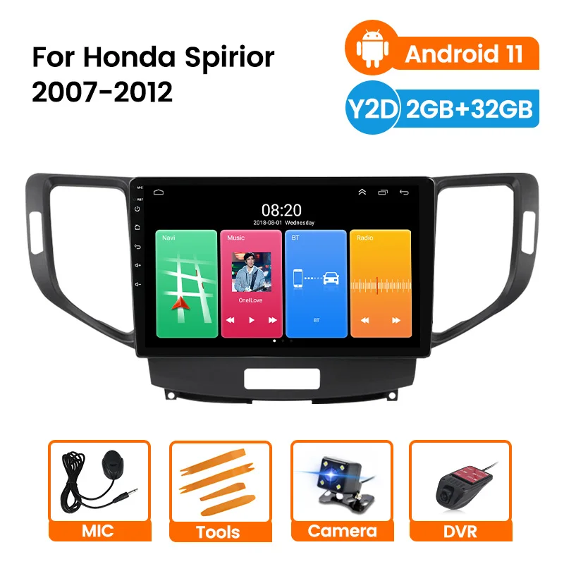Автомобильный радиоприемник для Honda Spirior 2007-2012 Android 11 четырехъядерный
