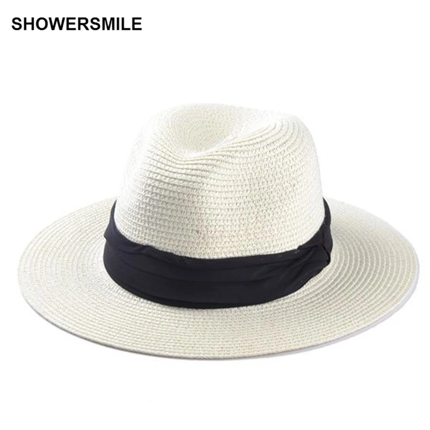 Шляпа SHOWERSMILE соломенная для женщин и мужчин Повседневная пляжная Панама с