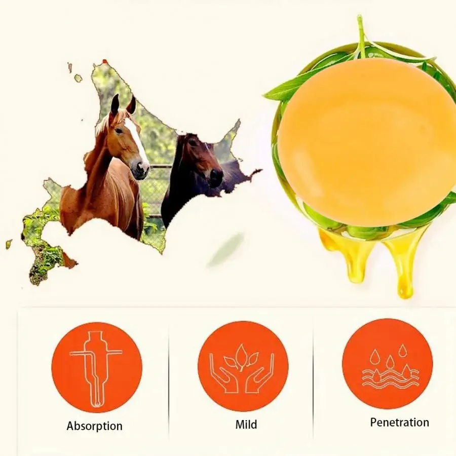100g Horse Oil Soap Mites Removal Cleansing Oil Control Moisturizing Soap Body Soap for Skin Care