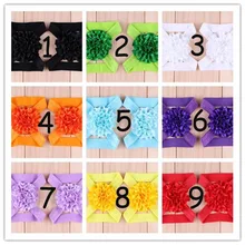 Детские аксессуары для ног с цветком; 2 предмета; плиссированные ботиночки для фотосессии; 20 цветов