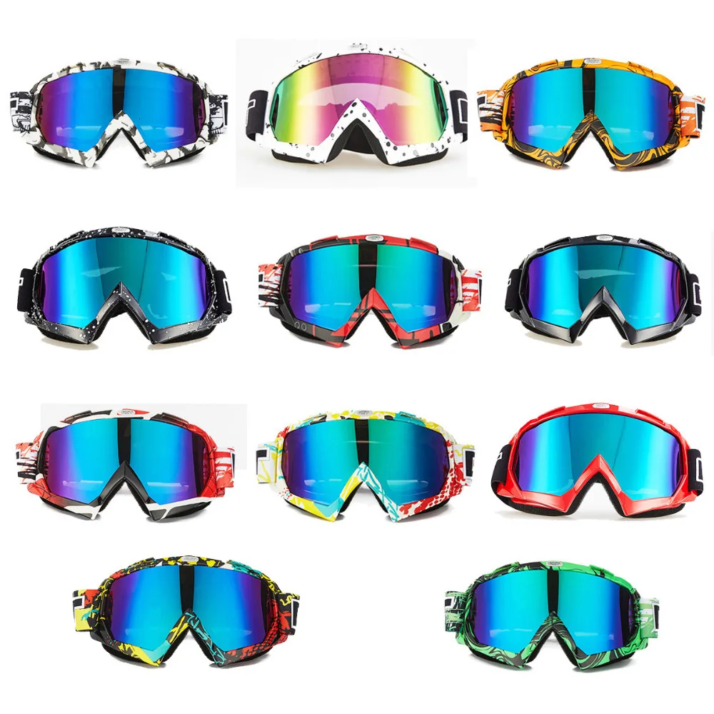 GXT Multi Lens Snowmobile Ski Goggles Sunglasses UV 400 Snowboard Skiing Glasses Windproof Motocross Mask Helmet off road myopic