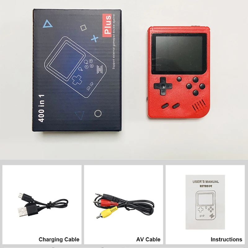 Retro Console Double Handheld Game Player Battery 3.0 Inch LCD Built-in 400 Video Games Gift for Kids Classic Videoconsolas 