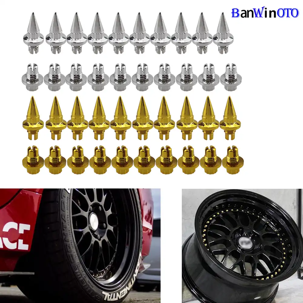 25 pcs/set 6.3mm Universal Plastic Car Wheel Rivets Nuts Studs Bolts