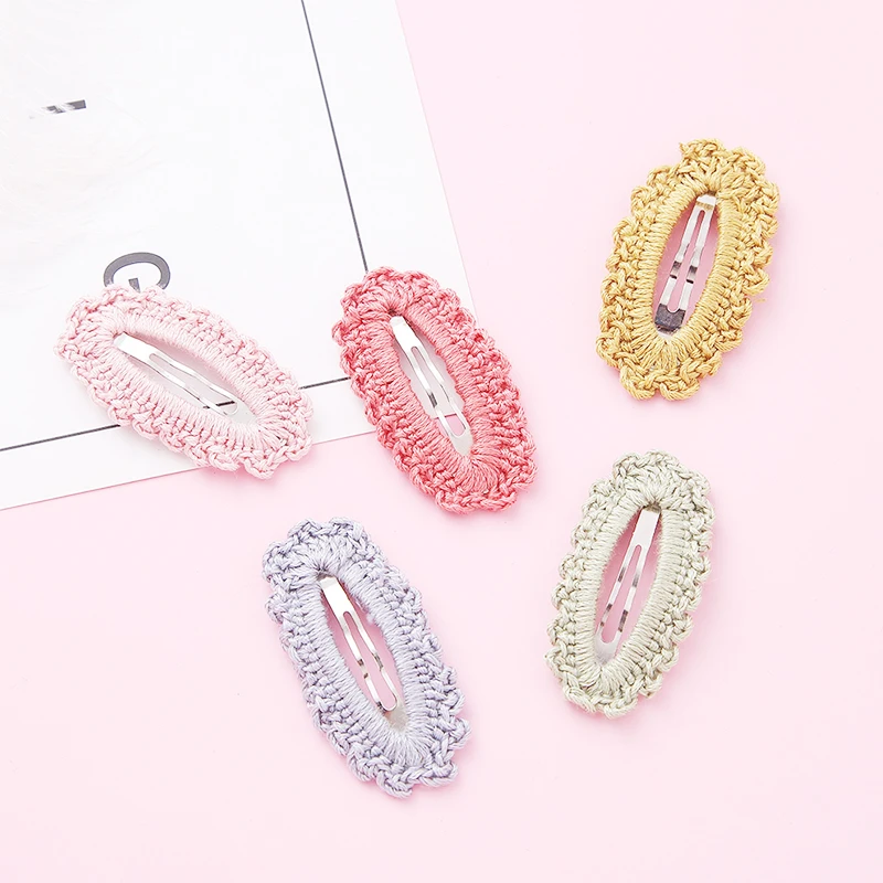 Hair Clips Hair Accessories Lovely Cotton Lace Trimming Hairpins BeBe Hair Clips Solid Color Headwears Hollow-out Baby Girl Hair Accessories Baby Items