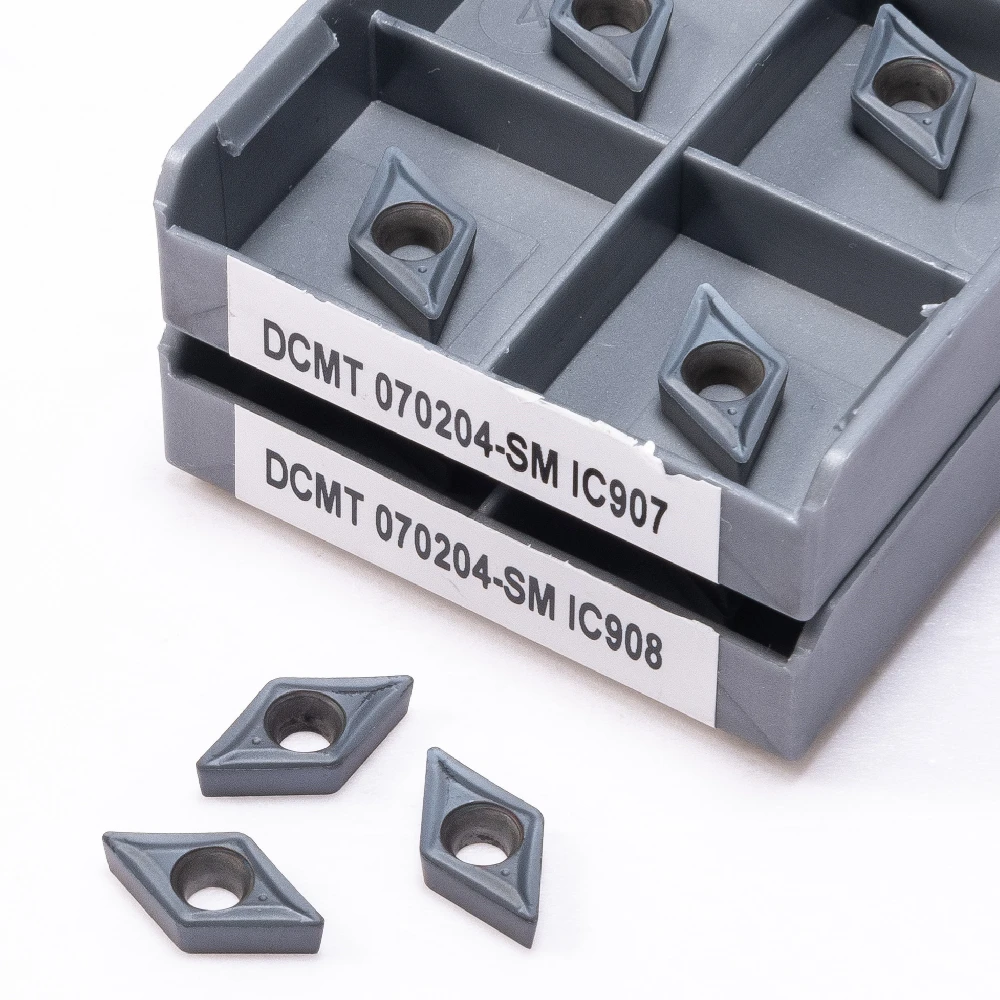 DCMT070204 SM IC907 IC908 карбидная вставка токарные инструменты DCMT 070204 070208 твердый сплав CNC