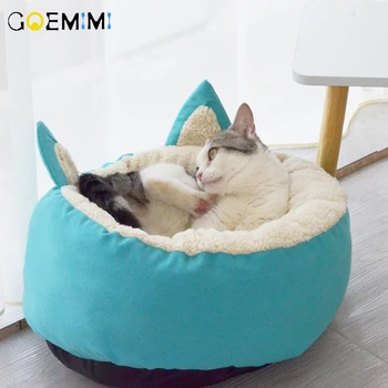 

Pet Cat Bed Indoor Kitten House Warm Small for cats Dogs Nest Thick Fleece Cat Cave Cute Sleeping Mats cama para cachorro