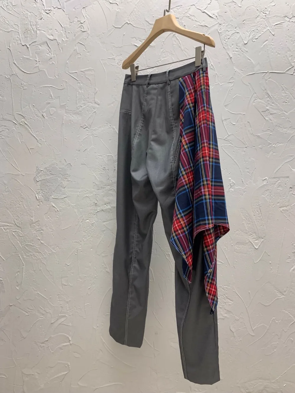 2019FW осенние модные женские клетчатые лоскутные брюки, женские длинные штаны, повседневные брюки ddsgz2 9,29