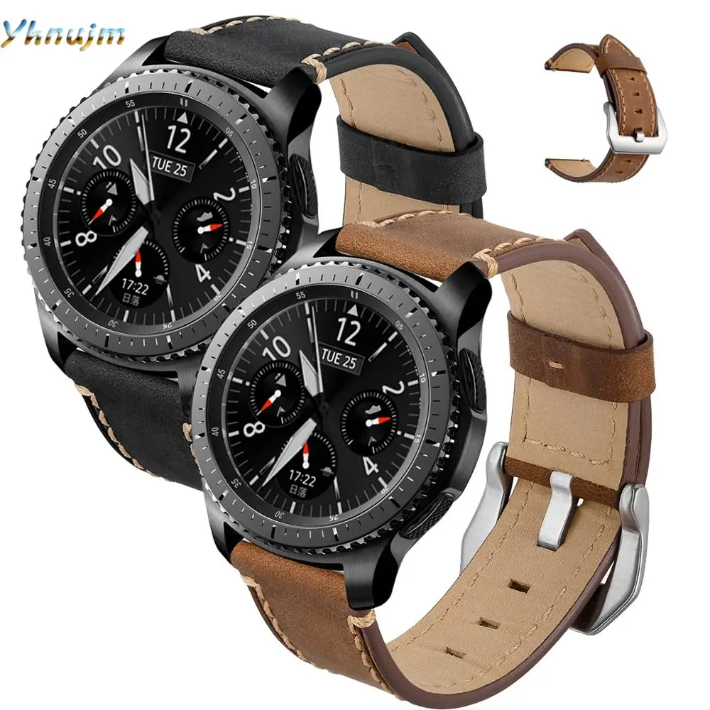 Ремешок из натуральной кожи для samsung gear S3 Frontier Classic/galaxy 46 мм Smart Watch 22 мм band
