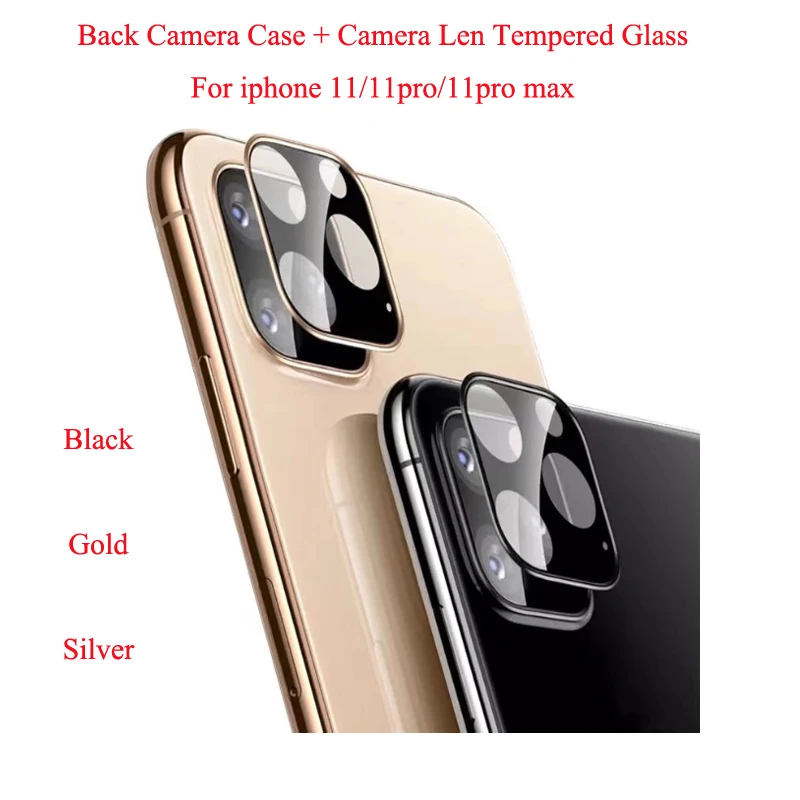 For iPhone 11 3D Full Back Camera Lens Screen Protector for Pro Max 2019 Tempered Glass Film Aluminum Metal Case | Мобильные